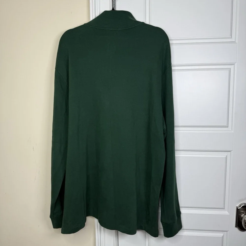 Polo Ralph Lauren Quarter Zip Sweater Men's XXL Green Knit Cotton 1/4 Zip Joker